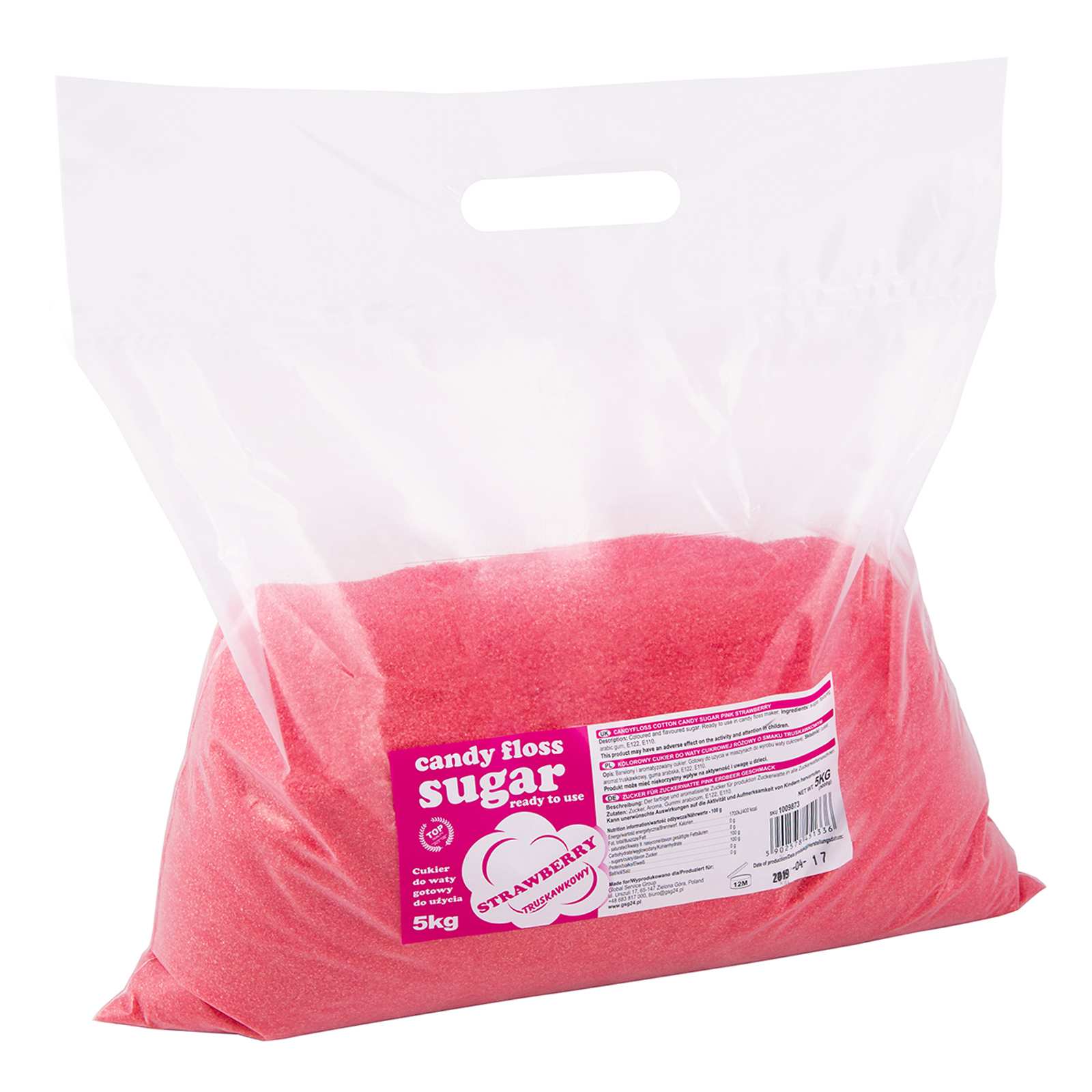 Zucchero Filato Colorato Aromatizzato, Rosso, Gusto Fragola, 5kg