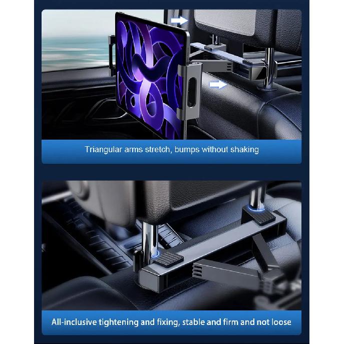SEAMETAL Upgraded Car Headrest Phone Holder Telescopic Anti Shake Auto Table Holder Smartphone Mount for 4-12.9 Inch iPad iPhone