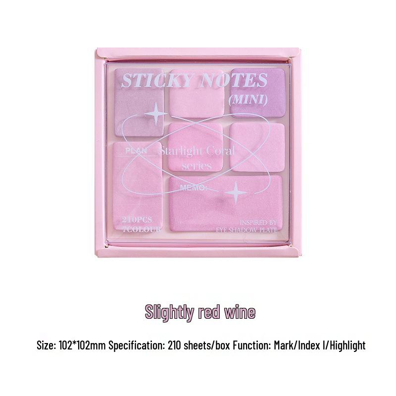 

Серия Starlight Coral Блокнот для заметок и палетка теней для век с переклеиваемыми студенческими индексными вкладками, цветная книга для сообщений.