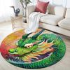 Fantasy Dragon Round Area Rug,Carpet Rug for Living Room Bedroom Sofa Playroom Decor,Non-slip Floor Mat