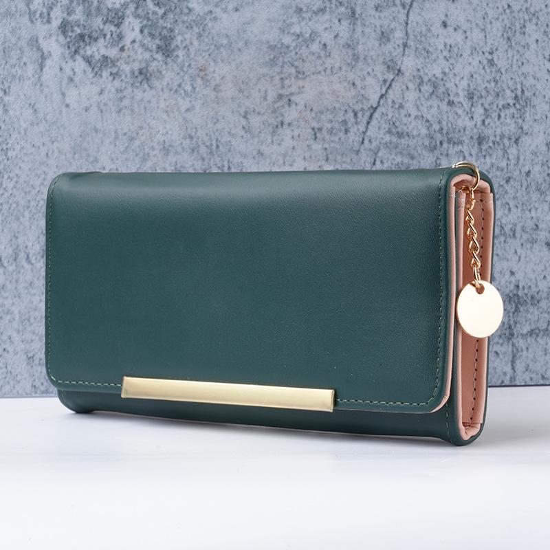 Women's Bifold Wallet: Versatile Long Design with Card Slots, Coin Purse, Japanese & Korean Style, Solid Color