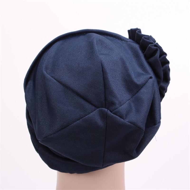 New Solid Color Floral Headscarf Cap - Women's Postpartum Wrap