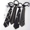 Imitation Pearl Women's Pre-tied Necktie Vintage Lazy Necktie Fashion Neckwear  Uniform Shirt