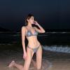 Sequin Sexy Backless Halter Bikini - European & American Style, Slimming Split Swimsuit