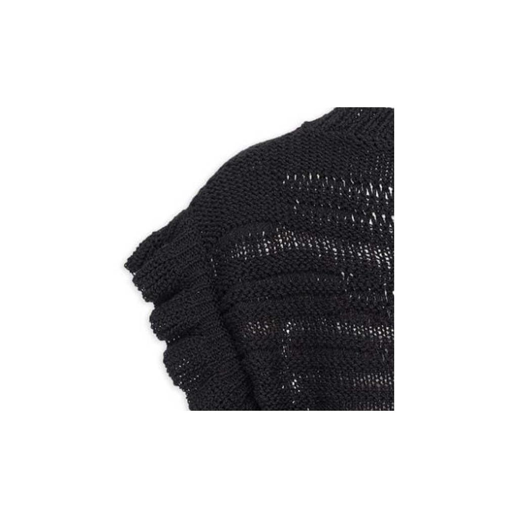 PINKO Loose Fit Hollow Short Sleeve Knit Top Women tops Black 103148A1PG-Z99