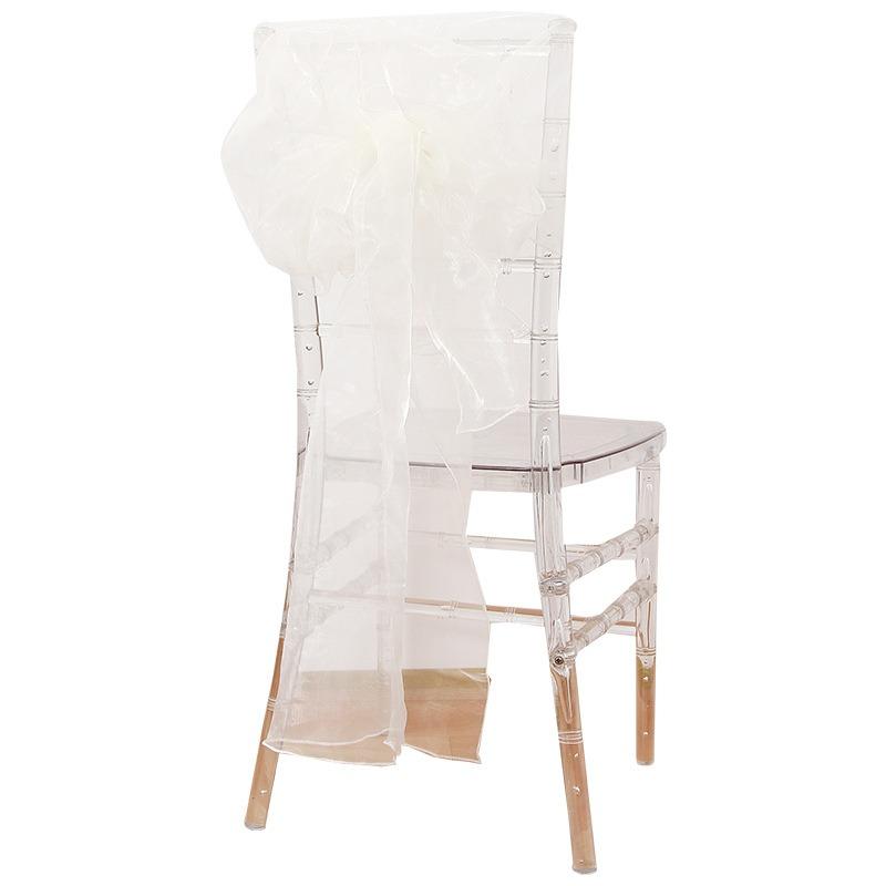 

Sheer Organza Chair Sashes 275cm Wedding Chair Bows Back Veil Chair Cover Sashes for Bridal Shower Party Banquet Event 10Pcs Set 10 pcs&60x275cm