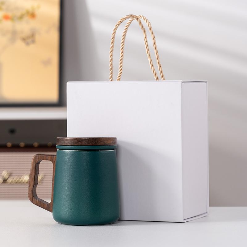 High-grade mug ceramic tea separation tea cup drinking cup with lid filter office cup gift box gift
