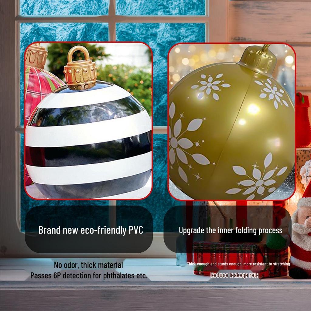 Eco-friendly PVC Inflatable Christmas Ball for Indoor & Outdoor Festive Decoration