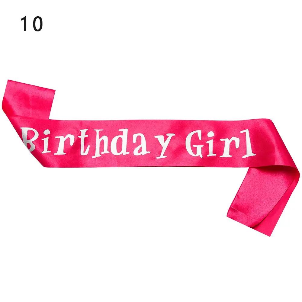 

Fashion Birthday Girl Glitter Satin Sash Ribbons Birthday Shoulder Ggirdle Happy Birthday Party Accessories Decoration Girl Gift