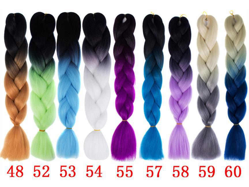 Africká monochromatická gradientní copánková paruka - Vlasový příčesek z chemických vláken