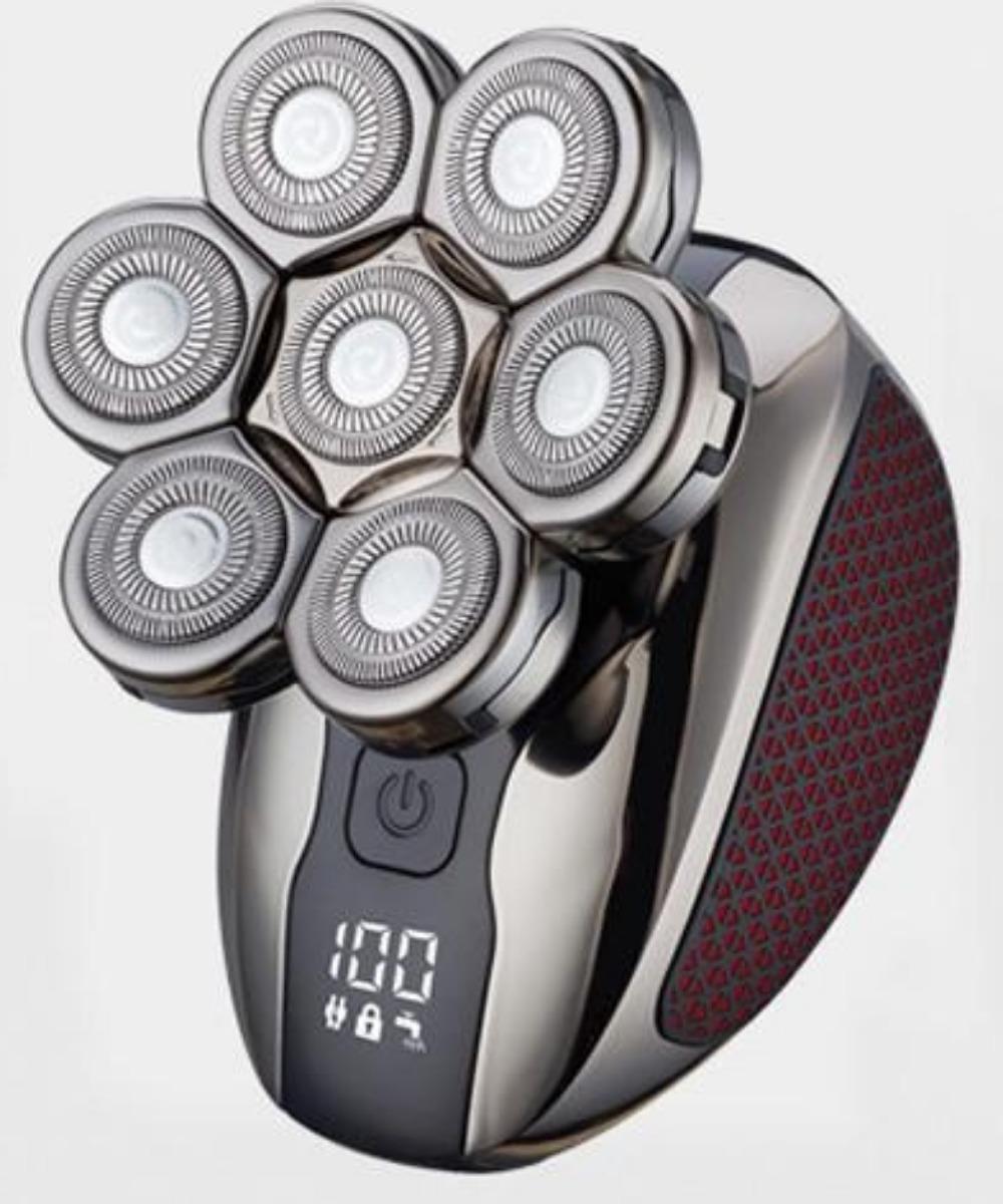 Бритвы для мужчин, электробритвы, мужские аккумуляторные, водонепроницаемые, для влажной и сухой уборки, роторная бритва 5-в-1, бритва серый