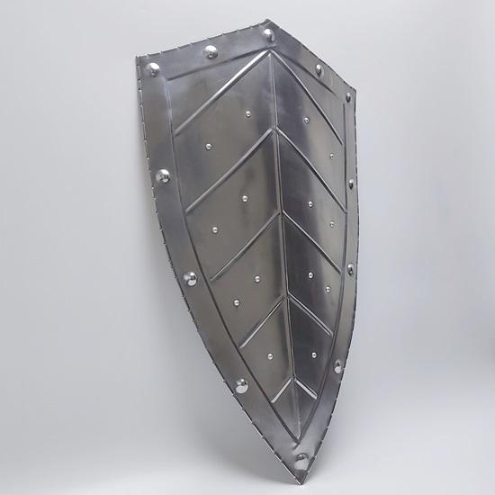 71.12 Cm Medieval Leaf Design Pointed Shield, Larp Re-enactment Cosplay Heater Shield, Functional Armour Knight Battle Shield