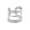 European INS Style Gold-Plated Adjustable Open Ring with Three-Layer Irregular Texture