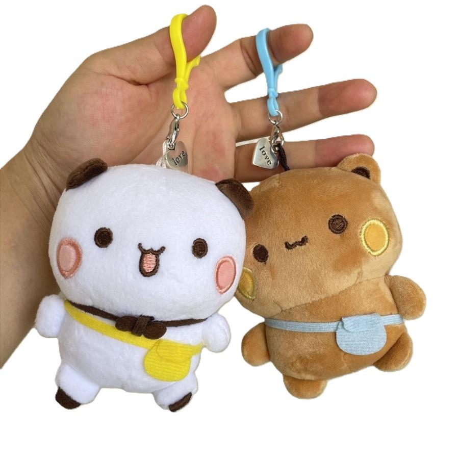 Cute Bubu Dudu Plush Toy Stuffed Plush Panda Keychain Kawaii Fluffy Brown Bear Toy Doll Soft Bag Pendant Couple Birthday Gifts