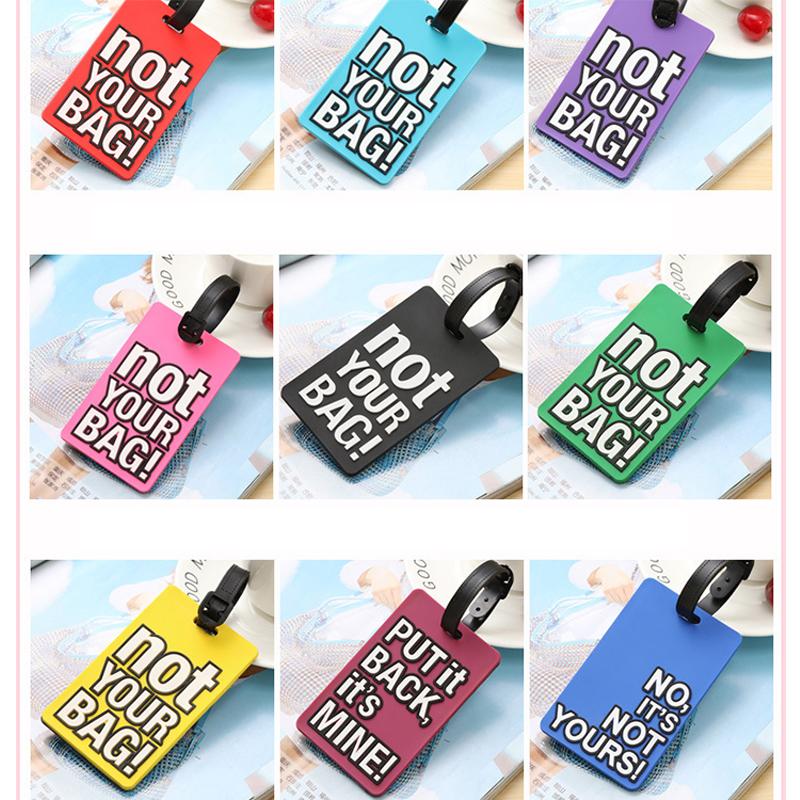 Novelty Strong Luggage Tag Silicone Letter Suitcase Name Address ID Tag Holiday