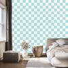 Checkerboard Wallpaper White and Celadon for Living Room and Bedroom 50x1000