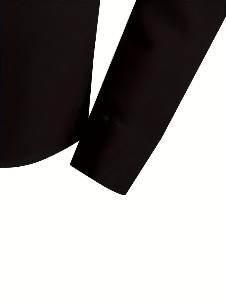 Herren schwarz-weiß bedrucktes Langarmhemd, einreihiges Reversdesign, elegant und modisch, Herbststil