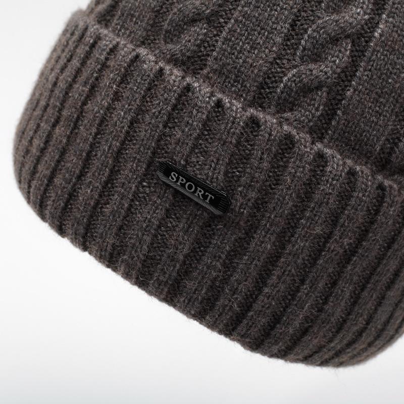 Women's Thickened Knitted Hat Windproof Warm Autumn and Winter Wool Hat Men's Cold Hat Outdoor Ear Protection Big Head Surround Hat