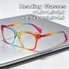 Women's Reader Eyewear Large-Frame Presbyopia Glasses Gradient-Colored Frames High-Definition Blue Light-Blocking Glasses