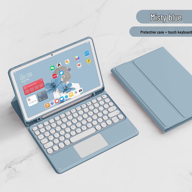 

Кожаный чехол для iPad Air 7-го поколения 10.2 с тачпадом, Bluetooth-клавиатурой и круглым колпачком для планшета Pro 11-го поколения iPad Pro 11 (2024)