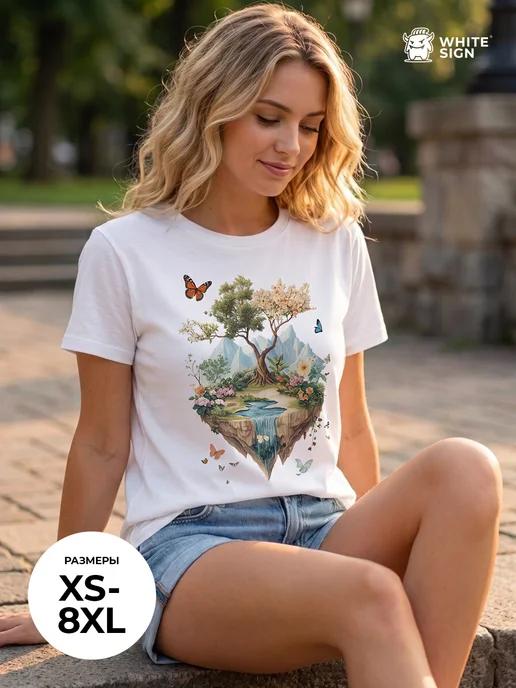 Fairy-tale Island oversized statement T-shirt L