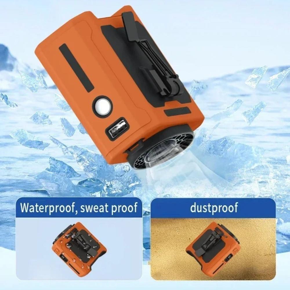 Portable Waist Fan 10000mAh with Power Bank LED Lighting Hanging Neck Fan 5 Speed Strong Airflow Cooling Fan for Outdoor Working