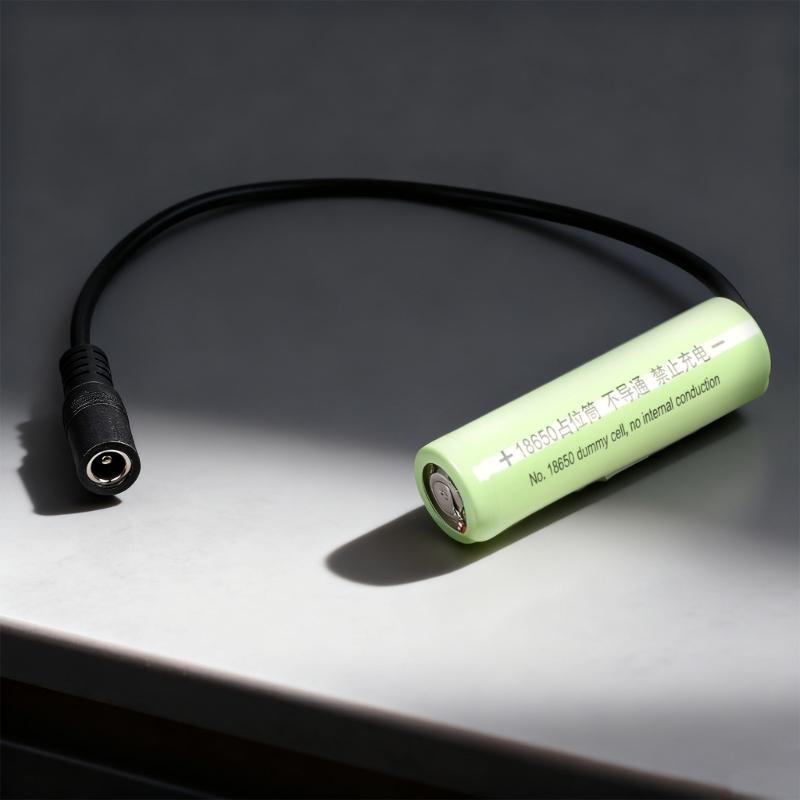 Dummy Battery Elimination Adapter Spacer 0V DC5.5x2.1mm/2.5mm 18650 Fake Battery Connectors Tube For Speakers Fan