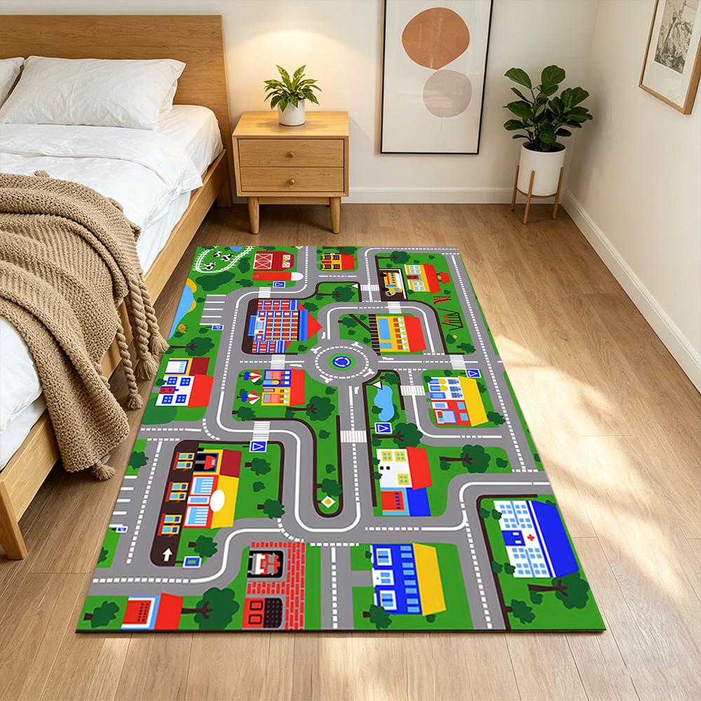 City Adventure Playground Non-Slip Home Carpet Design for Office Decor Living Room Bedroom Gift