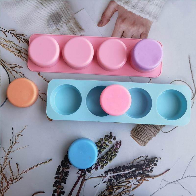 Square Soap Resin Molds Handmade Round Soap Silicone Moulds for DIY Making Lotion Bars Bath-Bombs Steamer Lotion Bars