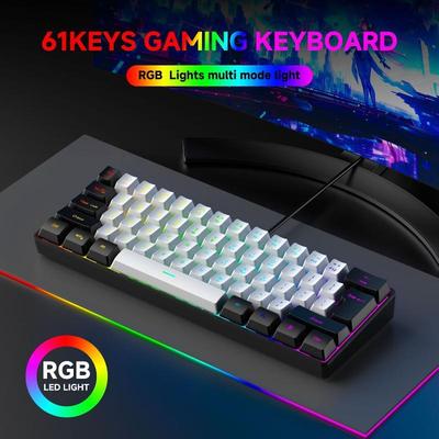 Kabelgebundene Mini-Mechanische Tastatur K61 61 Tasten Leichte Tragbare Tastatur für PC Laptop Reise Büro Gaming