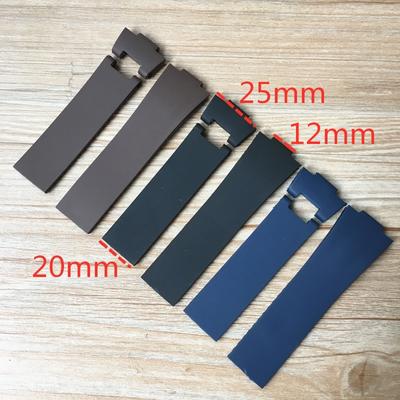 25*12mm Schwarz Braun Blau Wasserdichte Silikon Gummi uhr band Handgelenk Armband Gürtel Für Ulysse Nardin armband