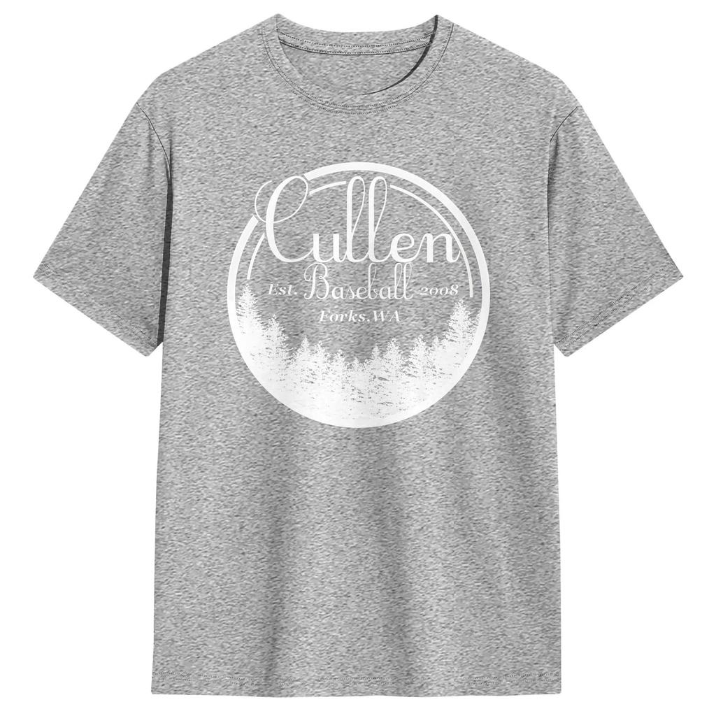 Cullen Baseball Twilight Tshirt Summer Pure Cotton Tshirts For Unisexs Print Tshirt Short Sleeve Y2k Fun Clothes