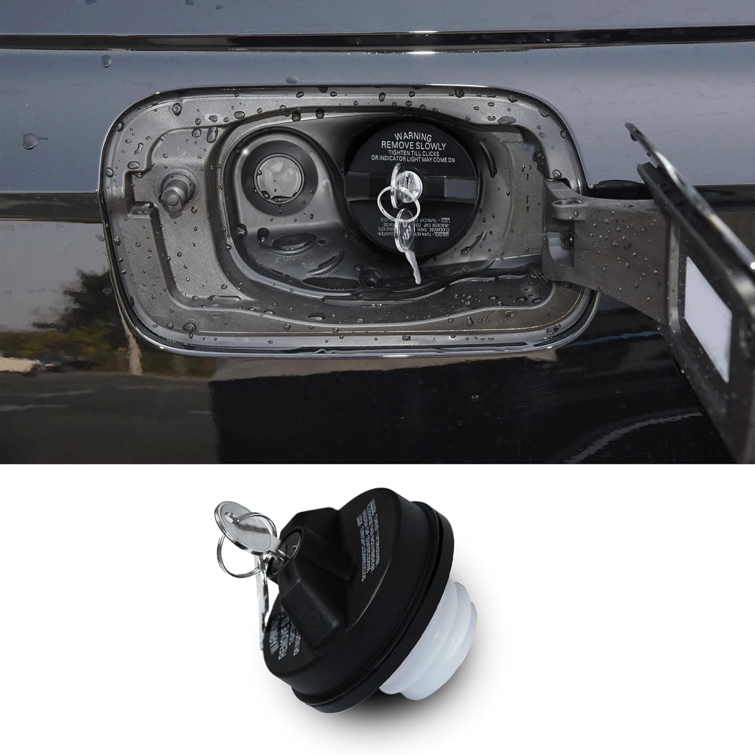 Locking Gas Cap, Fuel Tank Lock With Key, 77300-47020, 10504 Car Accessories Compatible With Toyota 4Runner, Chevy Camaro, Honda CRV, Infiniti