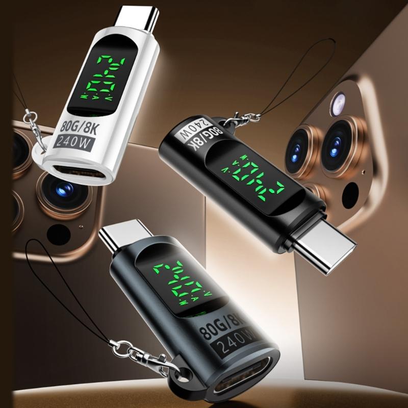 Typ C Digitalanzeige Adapter 240W Unterstützt 8K Videoübertragung Für Verbessert Datenübertragung & Sicheres Ladeerlebnis