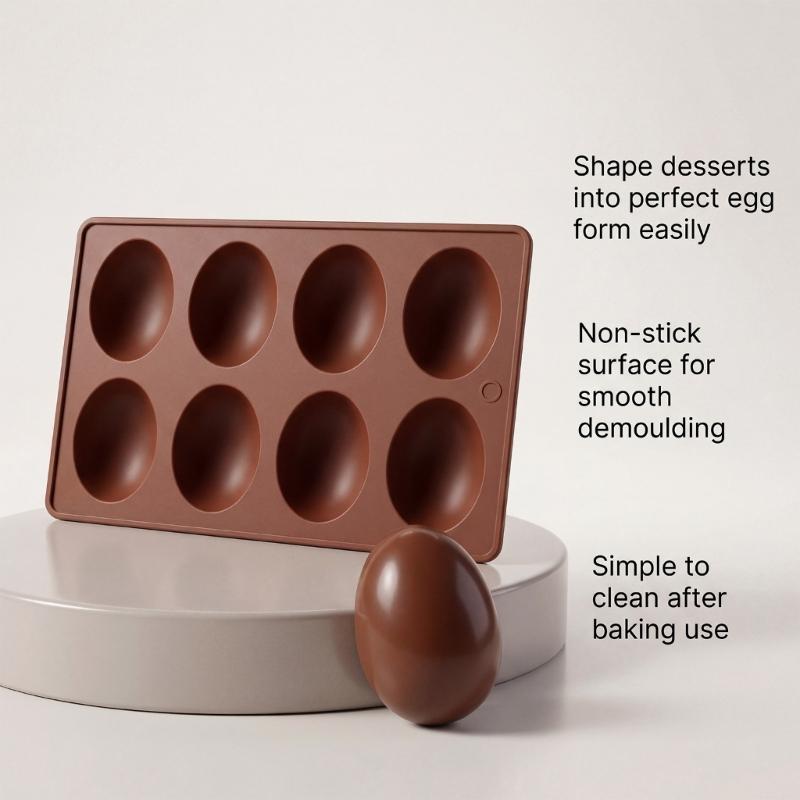 Eggs Shape Silicone Molds,Easter Eggs Silicone MouldTray for Chocolate,Candy,Baking Muffins,Cupcakes,Soap,Baths Bombs