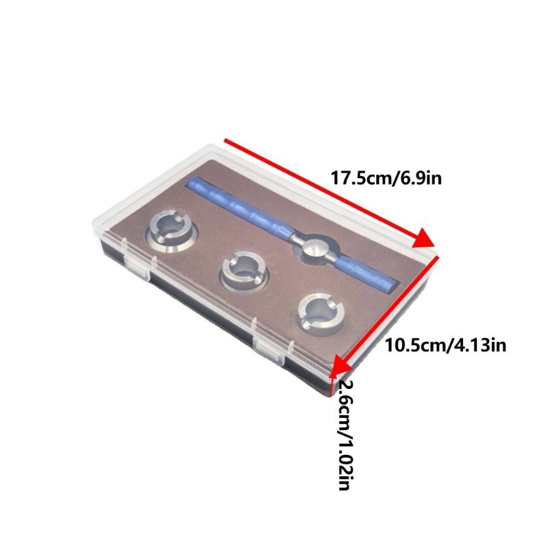 Manual Watch Repair Opener Set with Watch Case Back Tool, Three Die Diameters and Two Handle Turning Action for Opening Closing Service