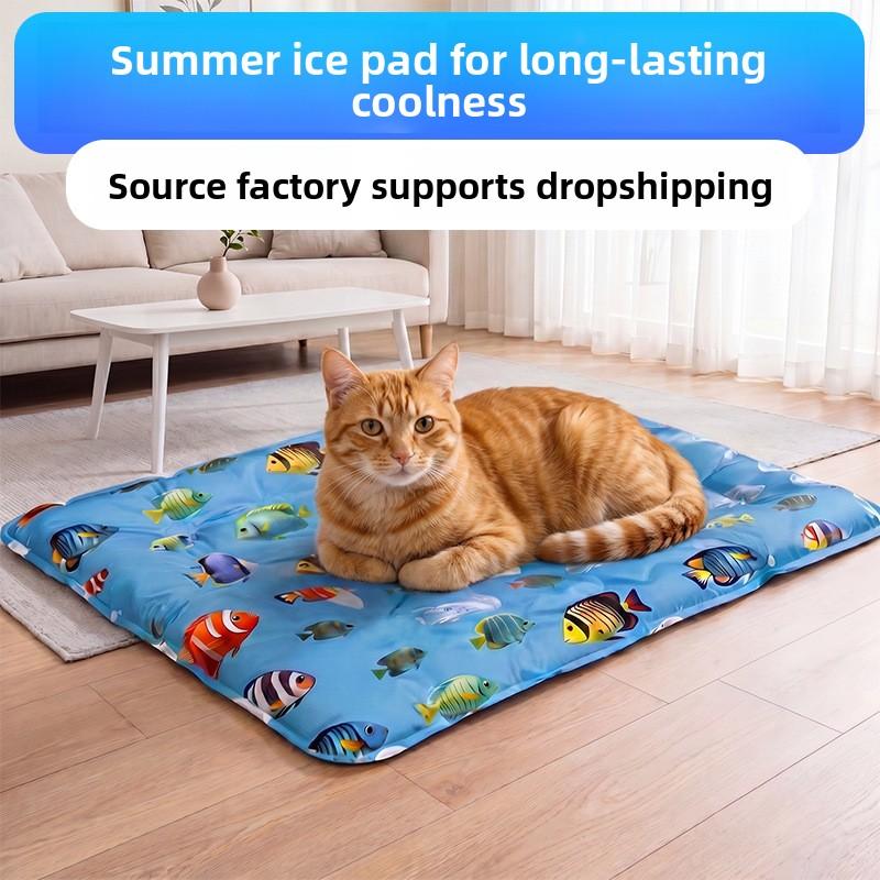 Summer New Arrival Cartoon Fish Pattern Gel Pet Cooling Mat Eco-Friendly Thickened Durable Scratch-Resistant Waterproof
