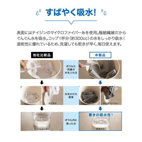 Teijin Atchi Kocchi Dish Drying Mat, 40cm X 45cm, Gray, Made In Japan, Absorbent, Quick-Drying, Antibacterial, Microstar