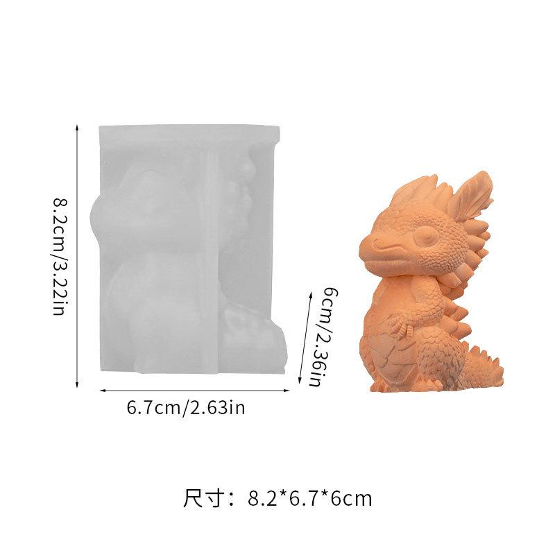 Cute Baby Dragon Plaster Graffiti Model Silicone Mold DIY Animal Template for Cast Cement Gift,3D Dragon Concrete Candle Molds