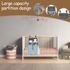 Baby Crib Hanging Caddy Organizer Oxford Cloth Baby Diaper Hanging Bag with 2 PP Boards Multi Pocket Baby Product Storage Bag