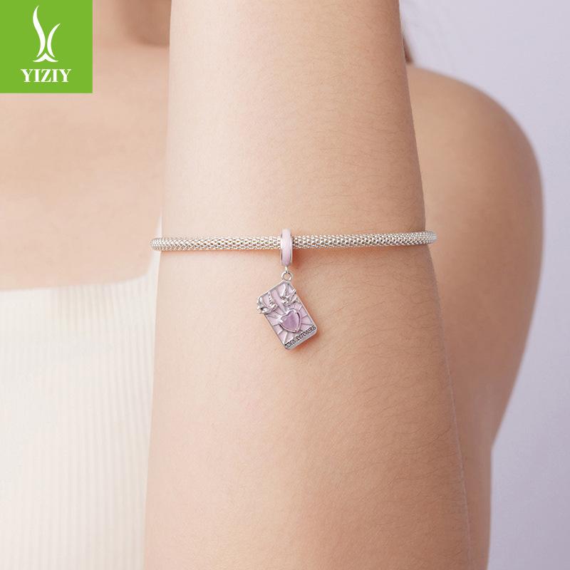 Pink Tarot Lovers Pendant Epoxy Girly Sense Handmade Diy Beads Scc2263