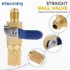 Mtsooning Air Conditioner Ball Valve 1/4" SAE Adapter Straight Refrigerant Valve Replacement for R134a R22 R12 R410a Charging Hoses A/C HVAC