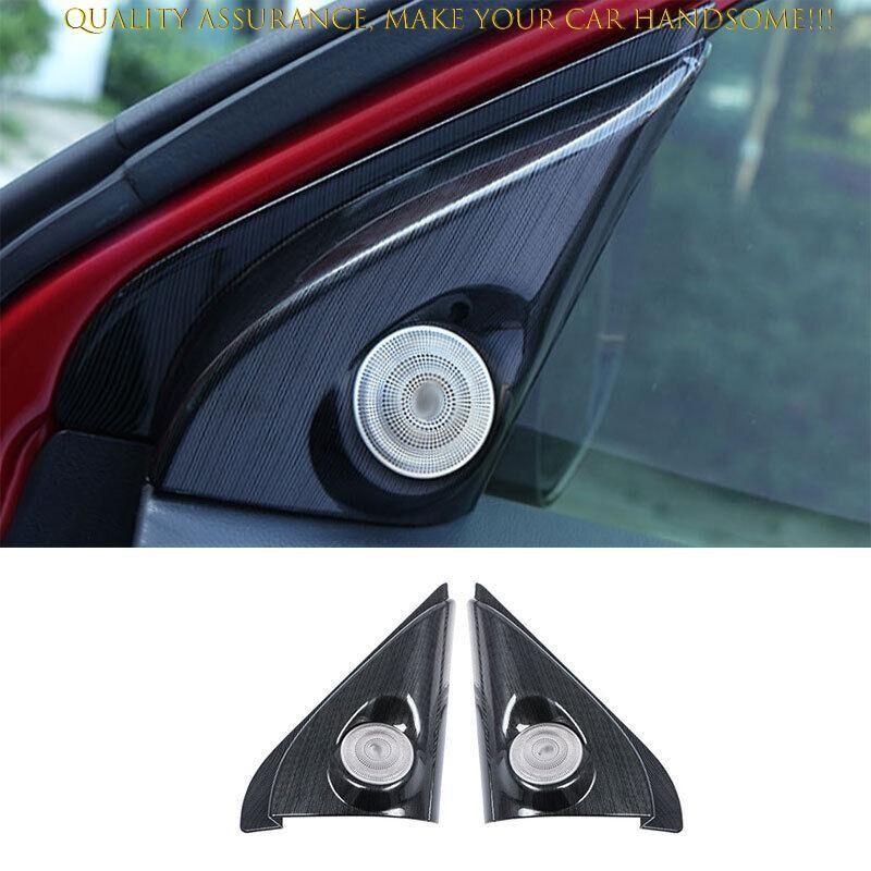 For Mitsubishi Outlander 2014-2020 Black Grain A Pillar Front Triangle Cover 2PC