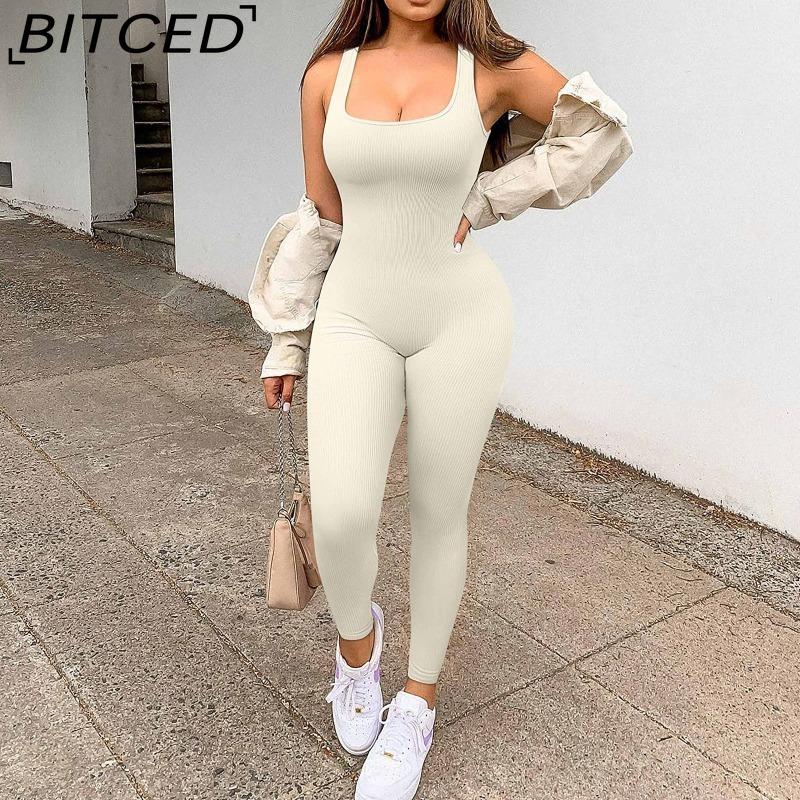 BITCED Combinaison Femme Automne/Hiver Décolleté Carré Push-Up Coupe Moulante Sexy