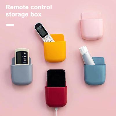 2Pcs Remote Control Holder Wall Mount No Drill Modern TV Air Conditioner Remote Storage Box Pen Organizer Cell Phone Charging Rack Home Office