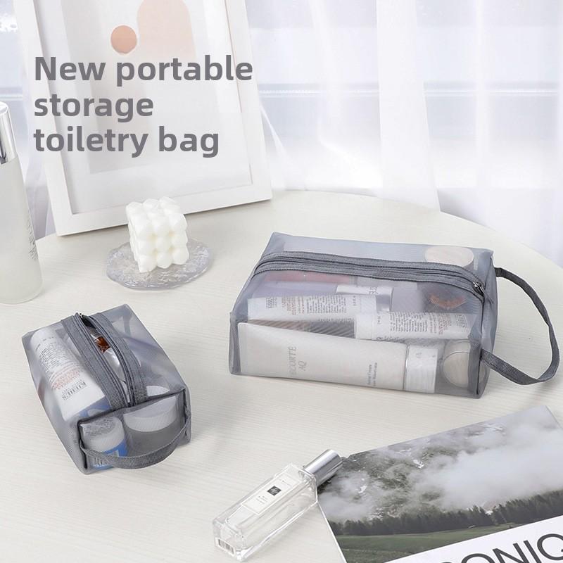 Korean Storage Bag Zipper Makeup Women Cosmetic Skin Care Storage Large Capacity Toiletry Mesh Travel Wash Bag clothes organizer