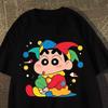 Crayon Shin-chan Print 100% Cotton T-Shirt for Men and Women, Summer Heavyweight Short Sleeve Loose Casual Trendy