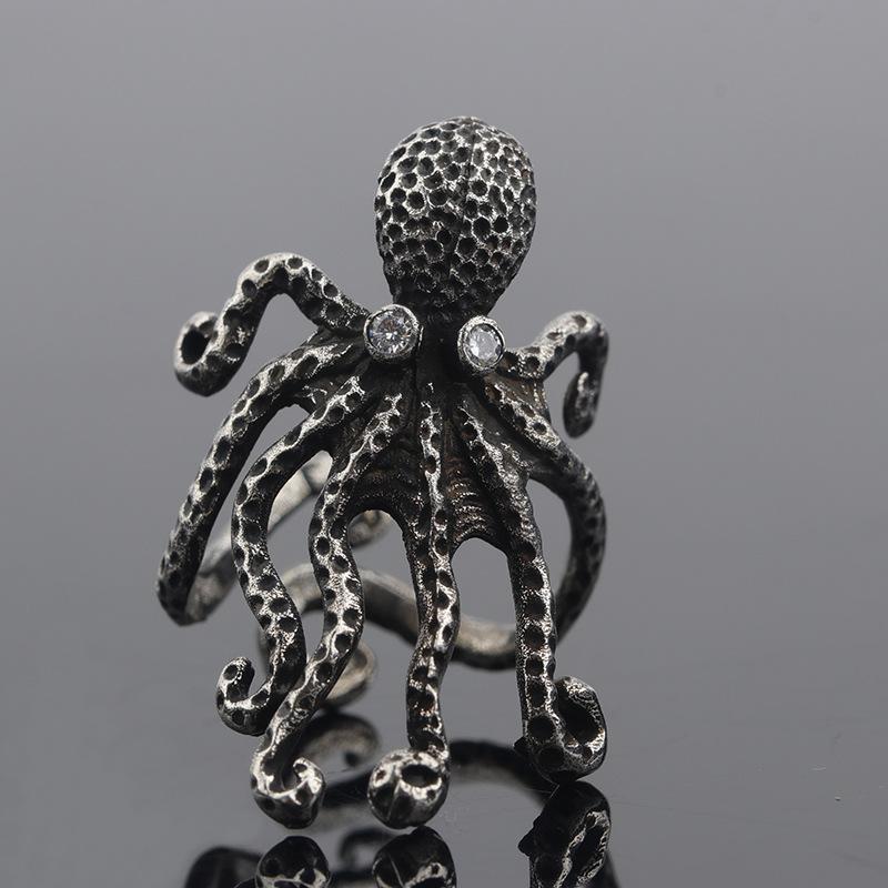 XIYANIKE Punk Animal Octopus Open Finger Rings For Men Women Hip Hop Fashion New Year Jewelry Gift Party Rock Anillos Mujer