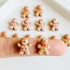 30 Piece Cartoon Resin Mini Christmas Gingerbread Figurine Nail Decoration Diy Set, Suitable For Nail And Jewelry Making A116