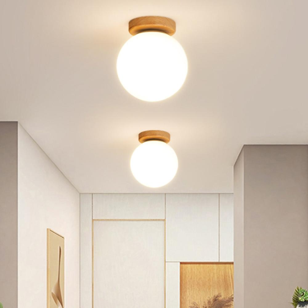 Modern LED Ceiling Light White Glass Ball Living Room Hanging Ceiling Light Home Lighting Decoration Aisle Lighting Fixture